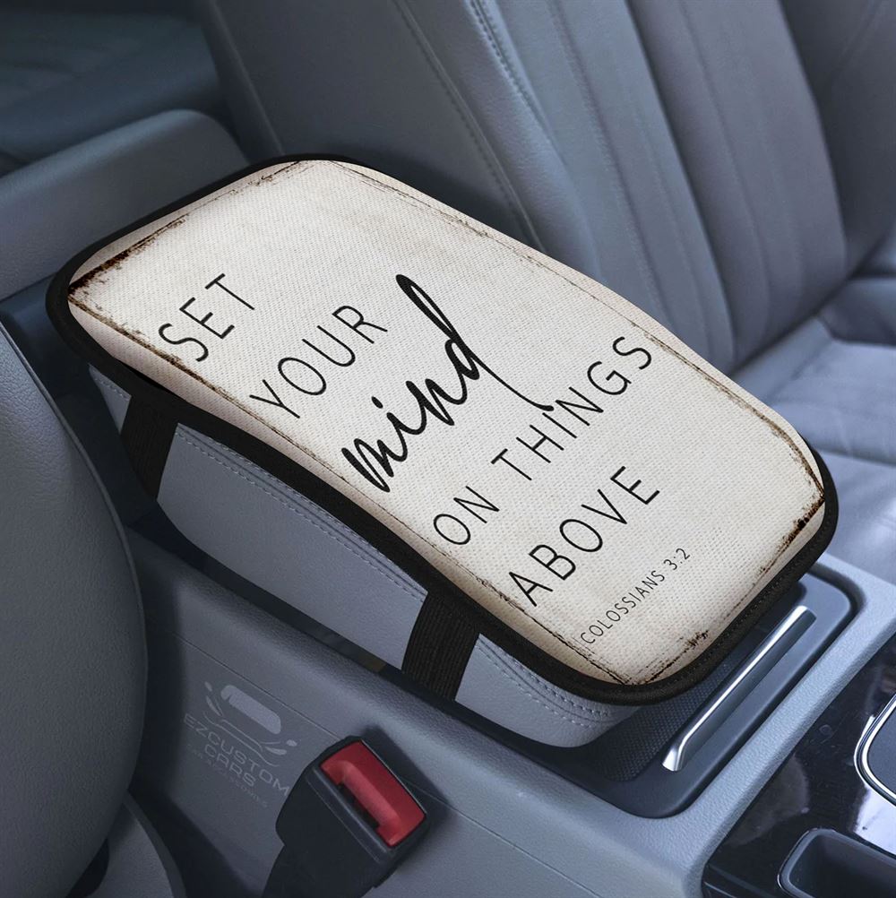 Colossians 31 Clothe Yourselves With Compassion Personalized Car Center Console Cover, Religious Armrest Pad Cover, Bible Car Accessory