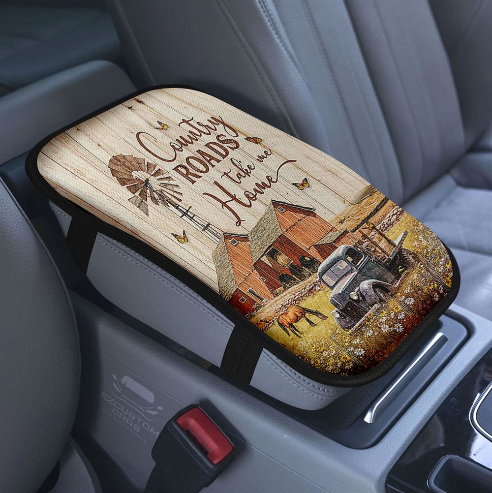 Corinthians 57 Walk By Faith Jesus & Cross Personalized Car Center Console Cover, Religious Armrest Pad Cover, Bible Car Accessory