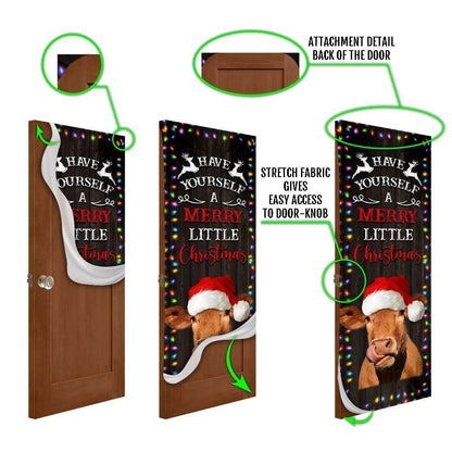 Cow Cattle Door Cover Have Yourself A Merry Little Christmas, Cow Lover Gifts