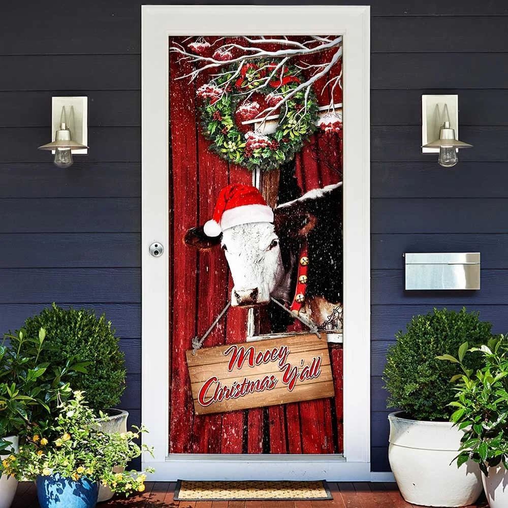 Cow Cattle Mooey Christmas Door Cover