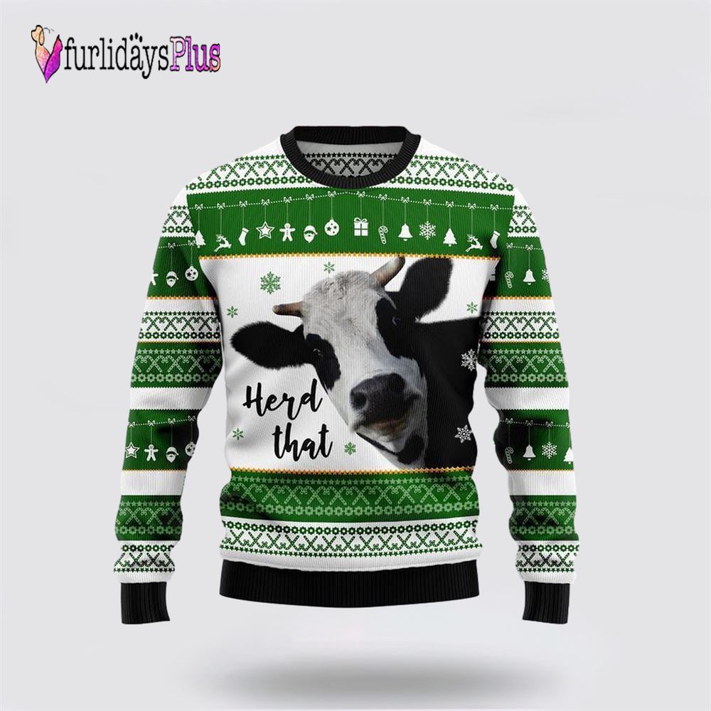 Cow Herd That Ugly Christmas Sweater, Sweater Gifts For Pet Lover