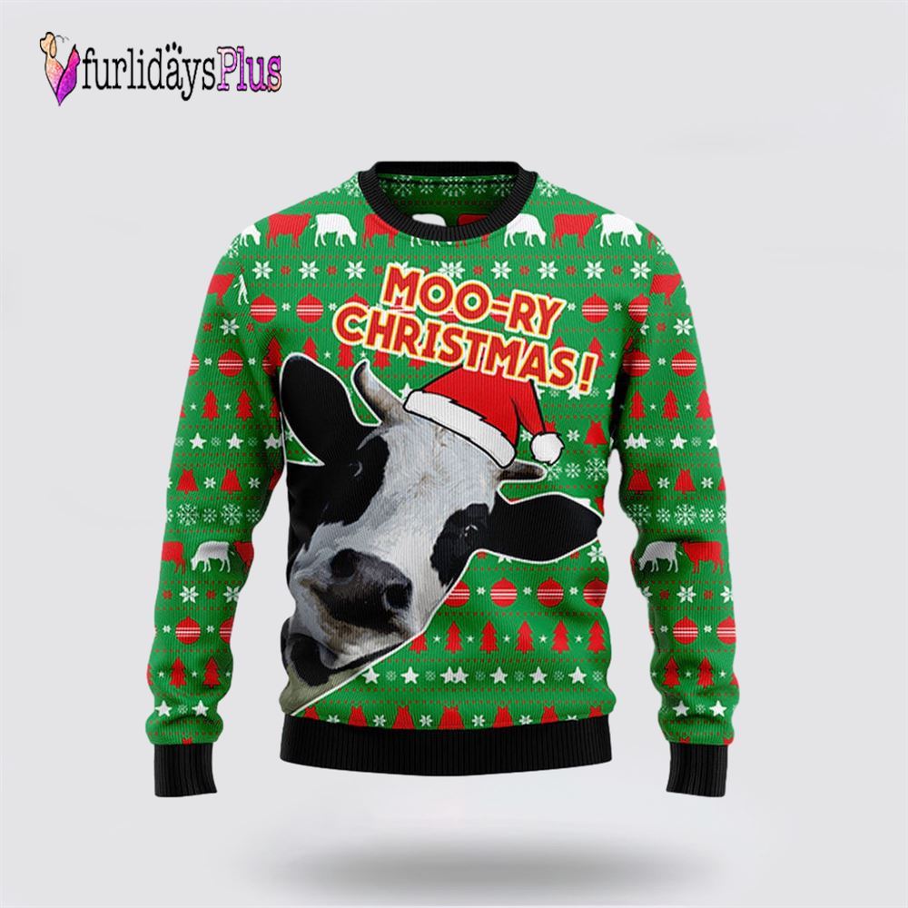 Cow Not Today Funny Ugly Christmas Sweater, Sweater Gifts For Pet Lover