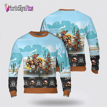 Cowboy Ugly Christmas Sweater, Christmas Gift, Christmas Winter Fashion, Farmers Sweater