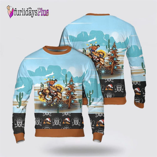 Cowboy Ugly Christmas Sweater, Christmas Gift, Christmas Winter Fashion, Farmers Sweater