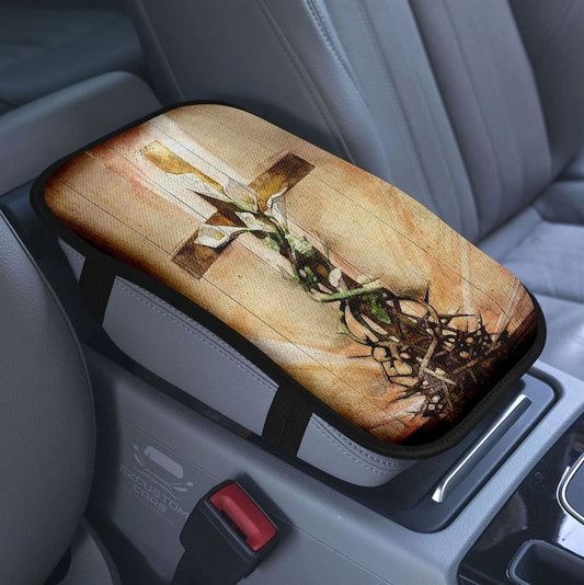 Create In Me A Clean Heart Psalm 5110 Car Center Console Cover, Christian Armrest Pad Cover, Religious Car Accessory