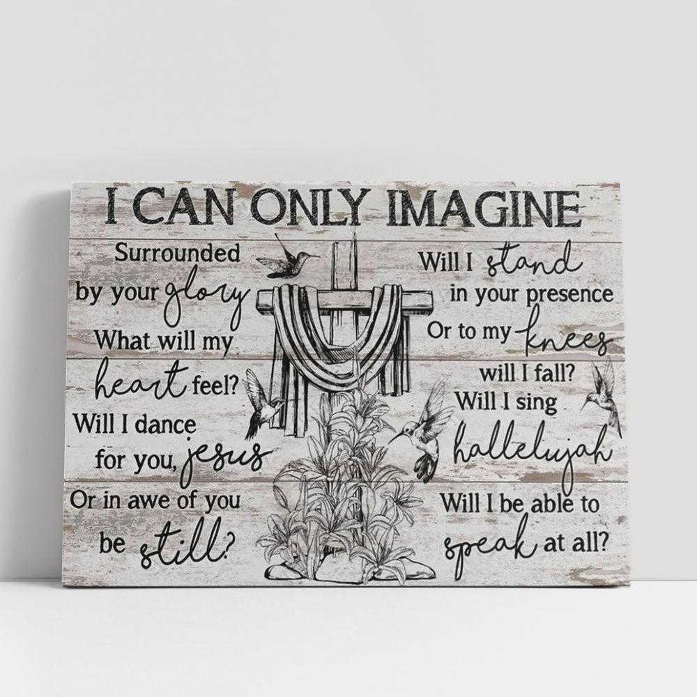 Cross Black And White Drawing I Can Only Imagine Canvas Poster