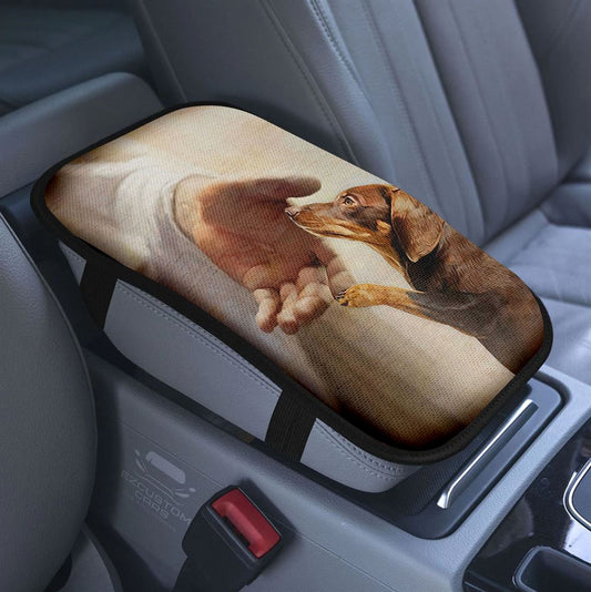 Crown Of Thorns Song Lyrics The Old Rugged Cross Car Center Console Cover, Christian Armrest Pad Cover, Religious Car Accessory