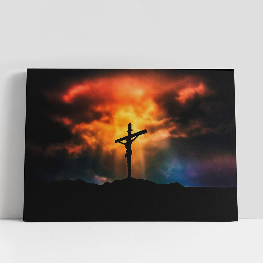 Crucifixion Jesus Christ On The Cross Canvas Pictures, Faith Art, Christian Gifts Canvas Wall Art Decor