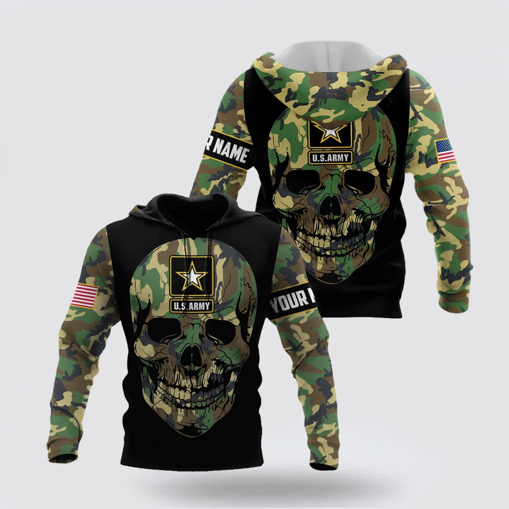 Us Army Hoodie, Custom Name US Army Veteran All Over Print Hoodie