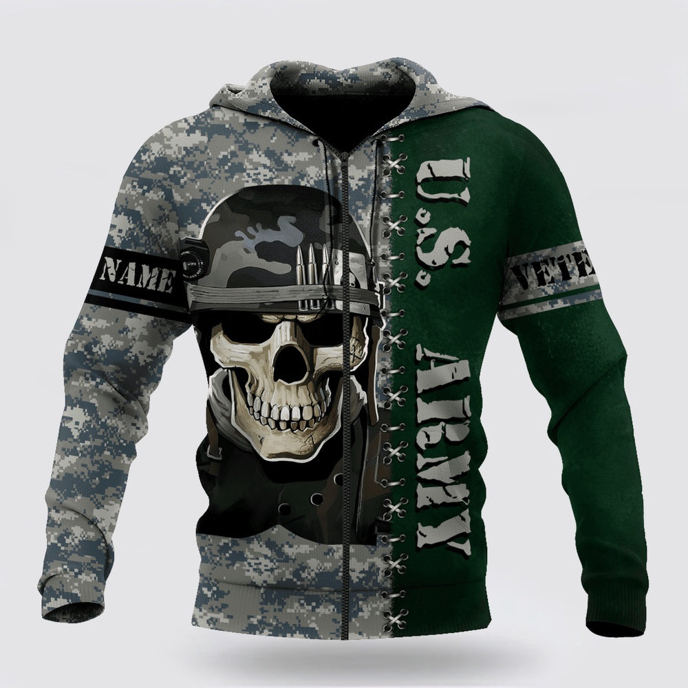 Us Army Hoodie, Custom Name US Army Veteran 3D Hoodie