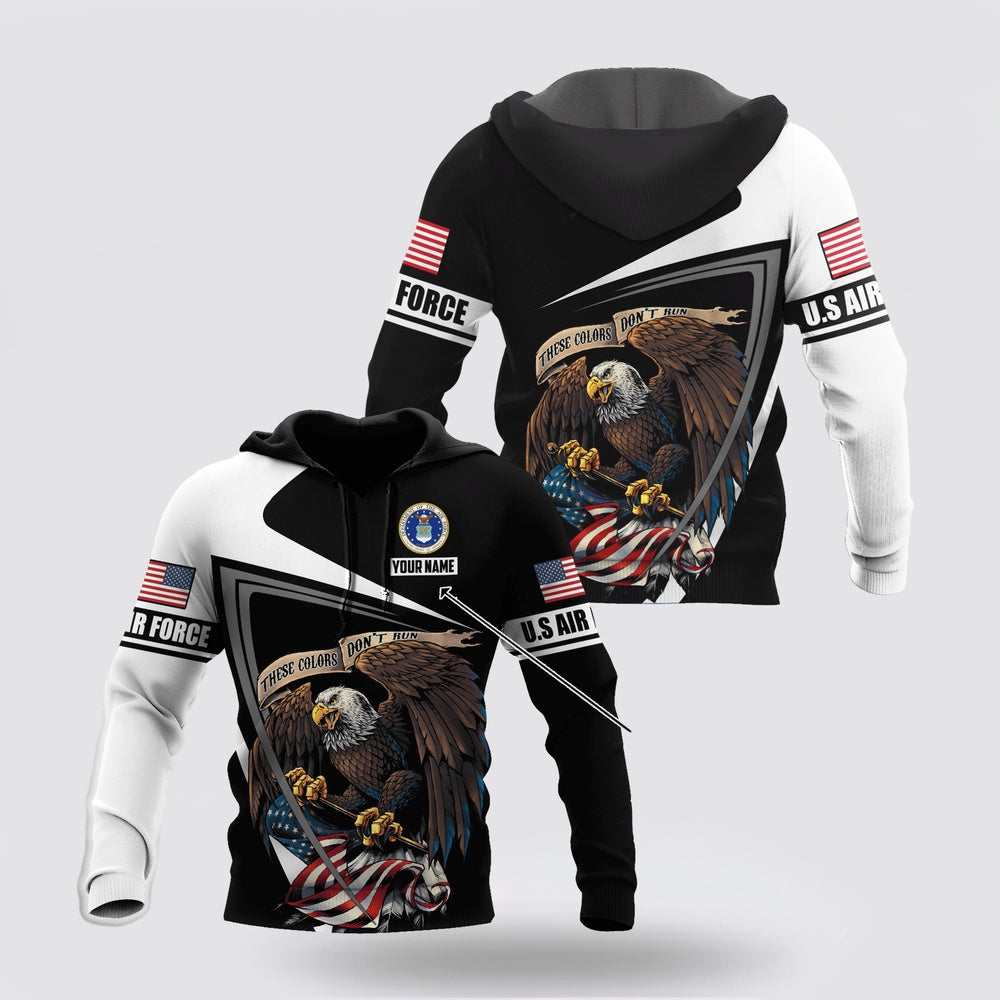 Custom Name Us Air Force Veteran 3D Printed Hoodie Proud Military