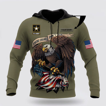 Us Army Hoodie, Custom Name Us Army Veteran Basic Eagle 3D Printed Hoodies Proud Military