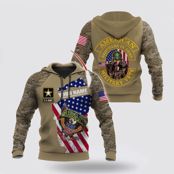Us Army Hoodie, Custom Name Us Army Veteran Brothers In Arms 3D Print Shirts