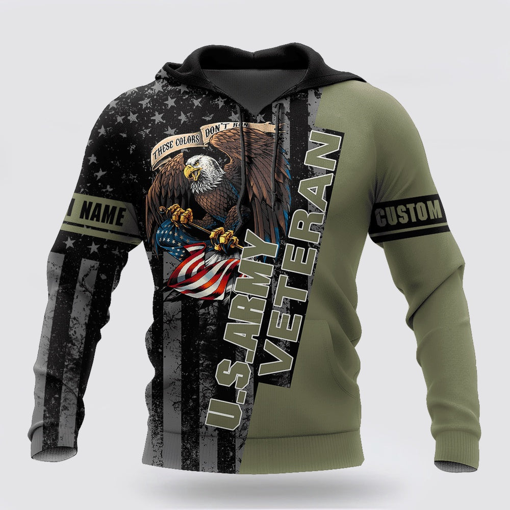 Us Army Hoodie, Custom Name Us Army Veteran Honor The Fallen 3D Printed Hoodies Proud Military