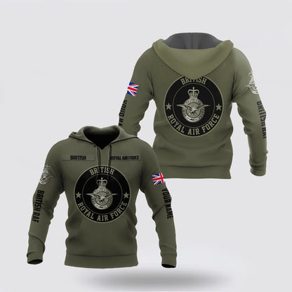 Custom Name Xt British Royal Air Force 3D Printed Hoodie