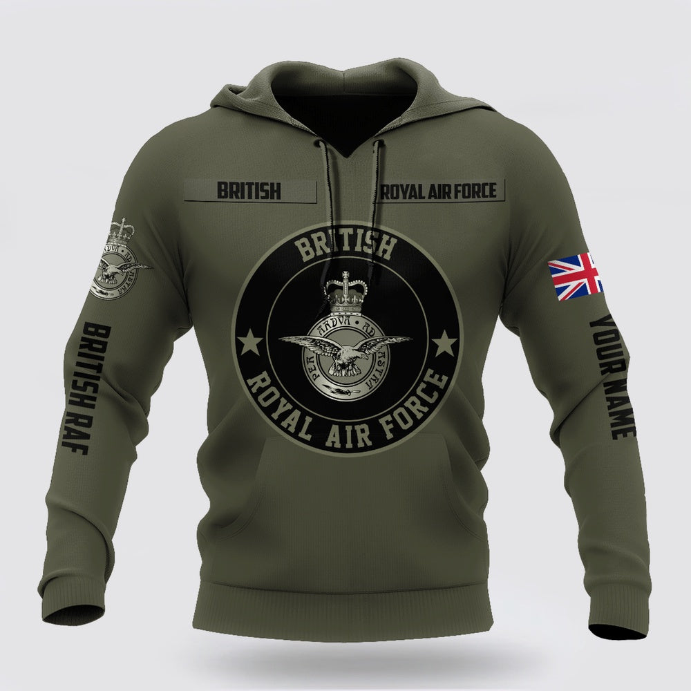 Custom Name Xt British Royal Air Force 3D Printed Hoodie