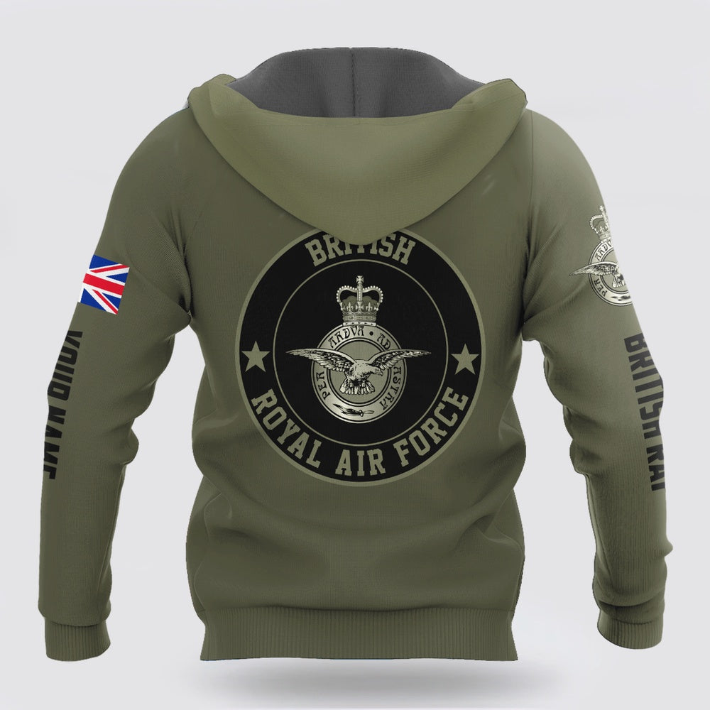 Custom Name Xt British Royal Air Force 3D Printed Hoodie