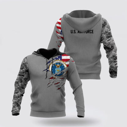 Custom name Soldier US Air Force 3D All Over Printed Hoodie
