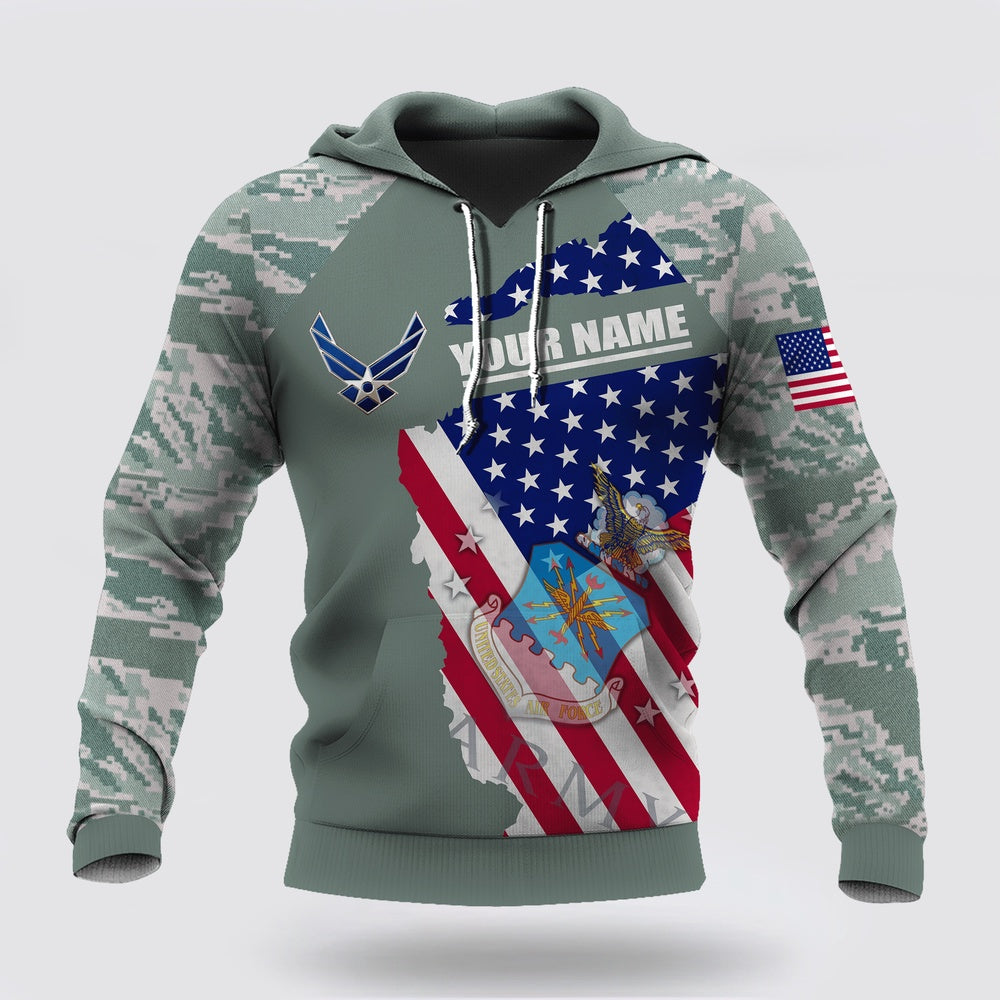 Custom name US Air Force Veteran Brothers In Arms 3D Print Hoodie Proud Military