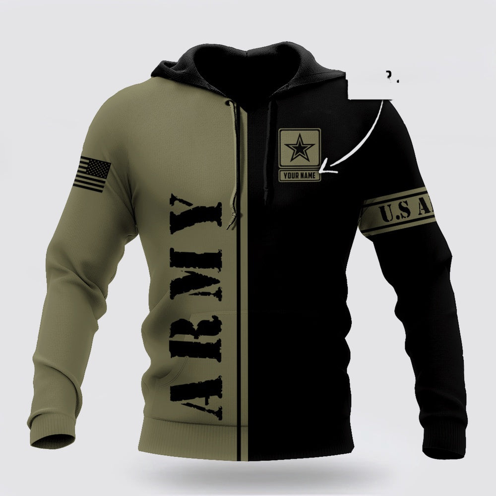 Us Army Hoodie, Custom name US Army Veteran Basic 3D Printed Hoodies Proud Military