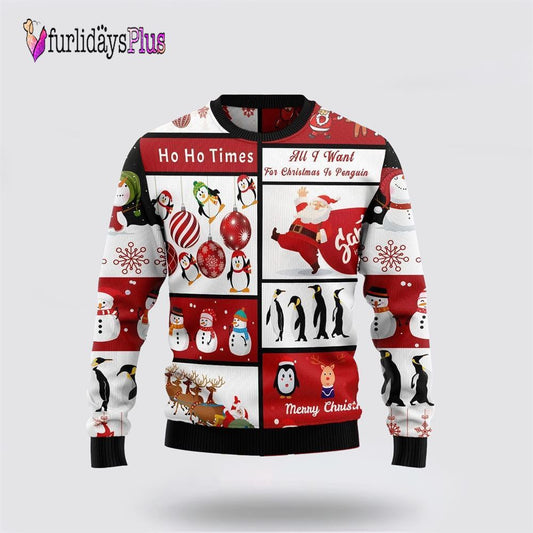 Cute Penguin Santa Claus Ugly Christmas Sweater For Men And Women, Christmas Gift, Christmas Winter Fashion