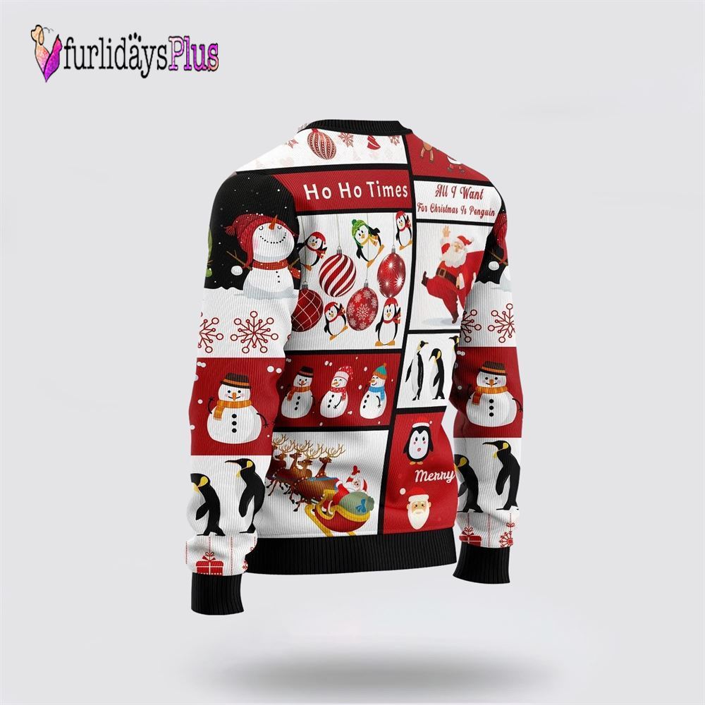 Cute Penguin Santa Claus Ugly Christmas Sweater For Men And Women, Christmas Gift, Christmas Winter Fashion