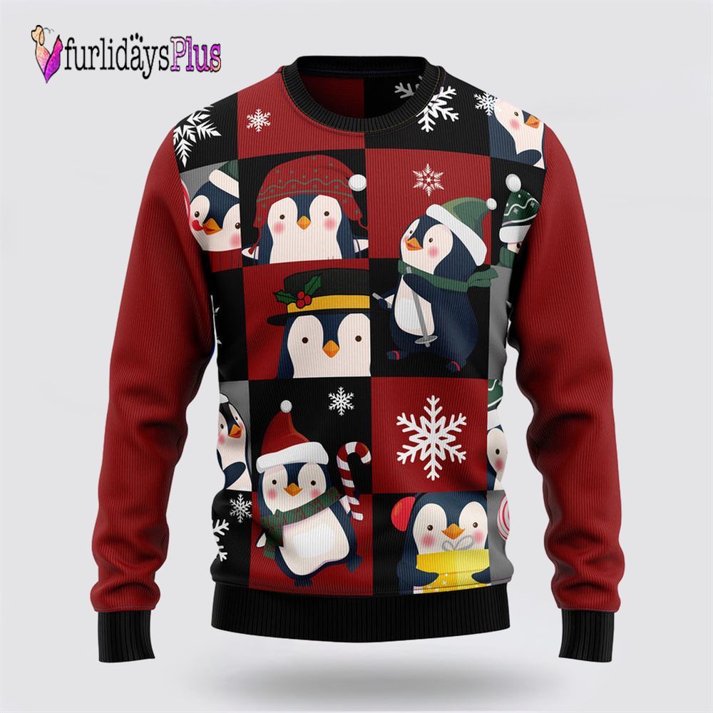 Cute Penguin Ugly Christmas Sweater, Sweater Gifts For Pet Lover
