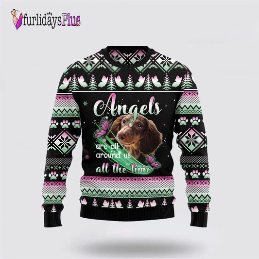 Dachshund Angel Dog Ugly Christmas Sweater, Dog Lover Christmas Sweater