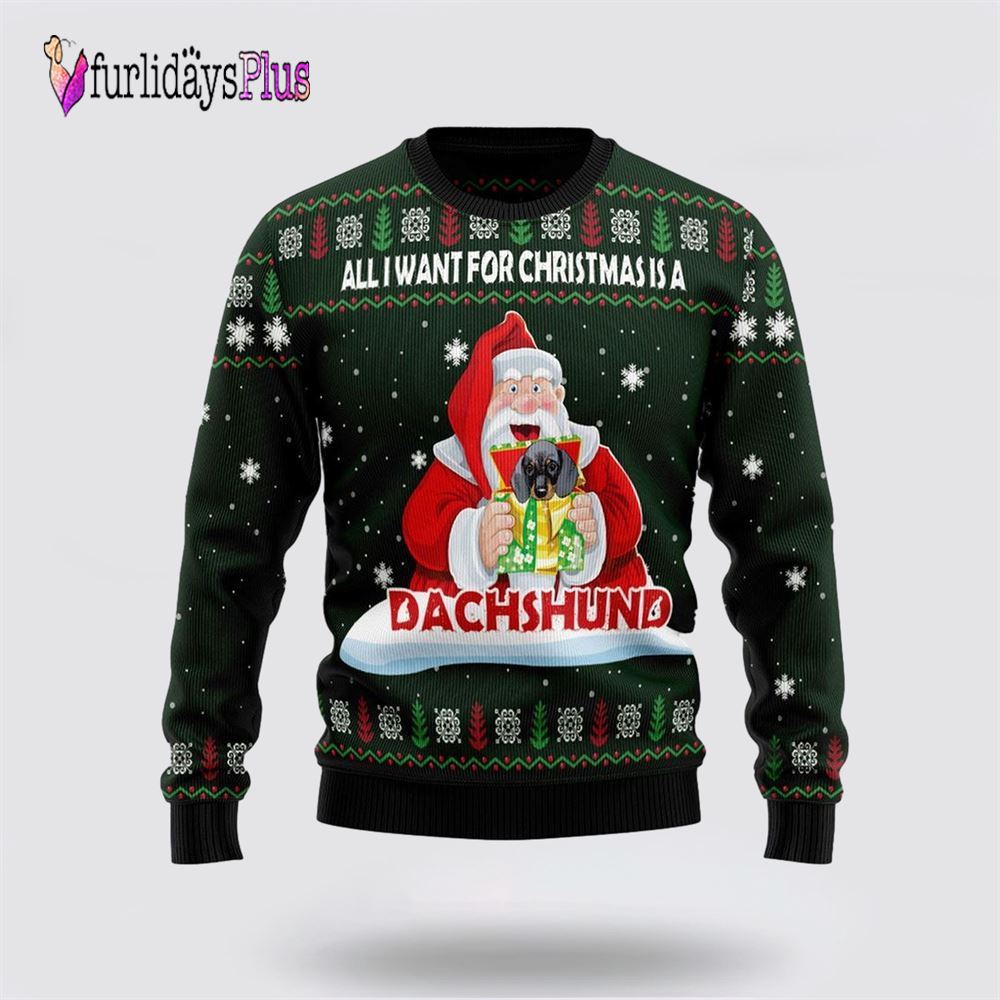 Dachshund Dog Gift Ugly Christmas Sweater, Dog Lover Christmas Sweater