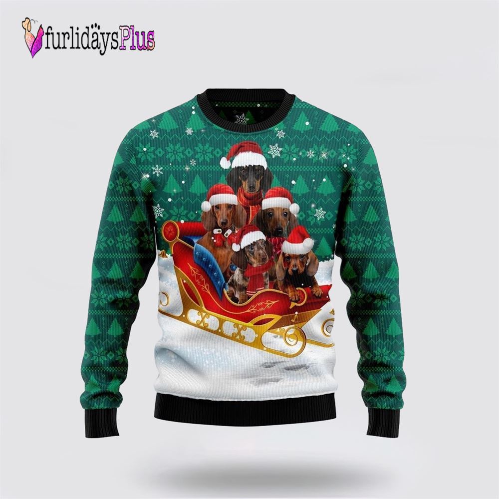 Dachshund Dog Snow Ugly Christmas Sweater, Dog Lover Christmas Sweater