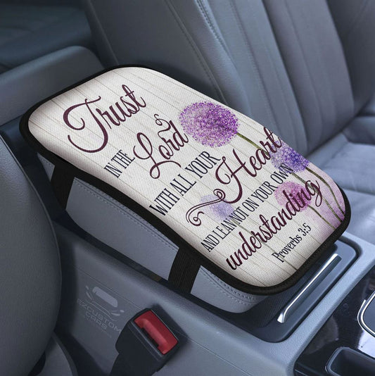 Dandelion Dragonfly Those We Love Don't Go Away Car Center Console Cover, Christian Armrest Pad Cover, Religious Car Accessory