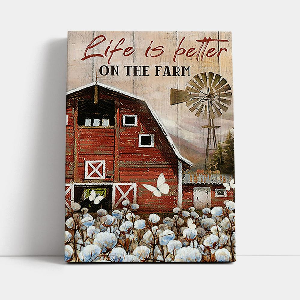 Dandelion Field Life Is Better On The Farm Canvas - Christian Wall Art - Religious Home Decor