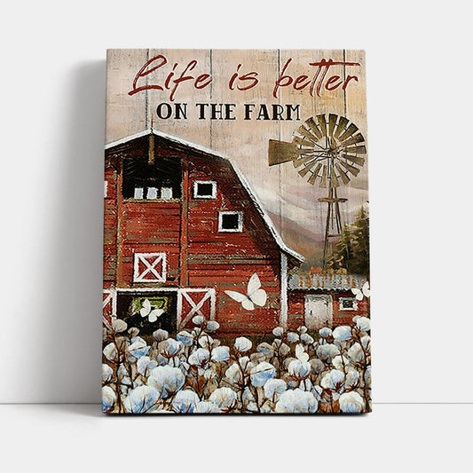 Dandelion Field Life Is Better On The Farm Canvas - Christian Wall Art - Religious Home Decor