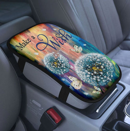 Dandelion Field Life Is Better On The Farm Car Center Console Cover, Christian Armrest Pad Cover, Religious Car Accessory