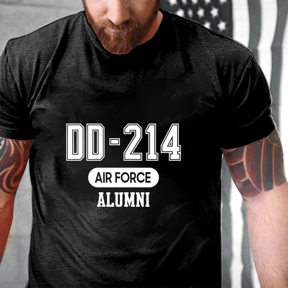 Dd214 Shirt, DD 214 Air Force Alumni USAF Veterans Printed 2D T-Shirt, Veterans Day Shirts
