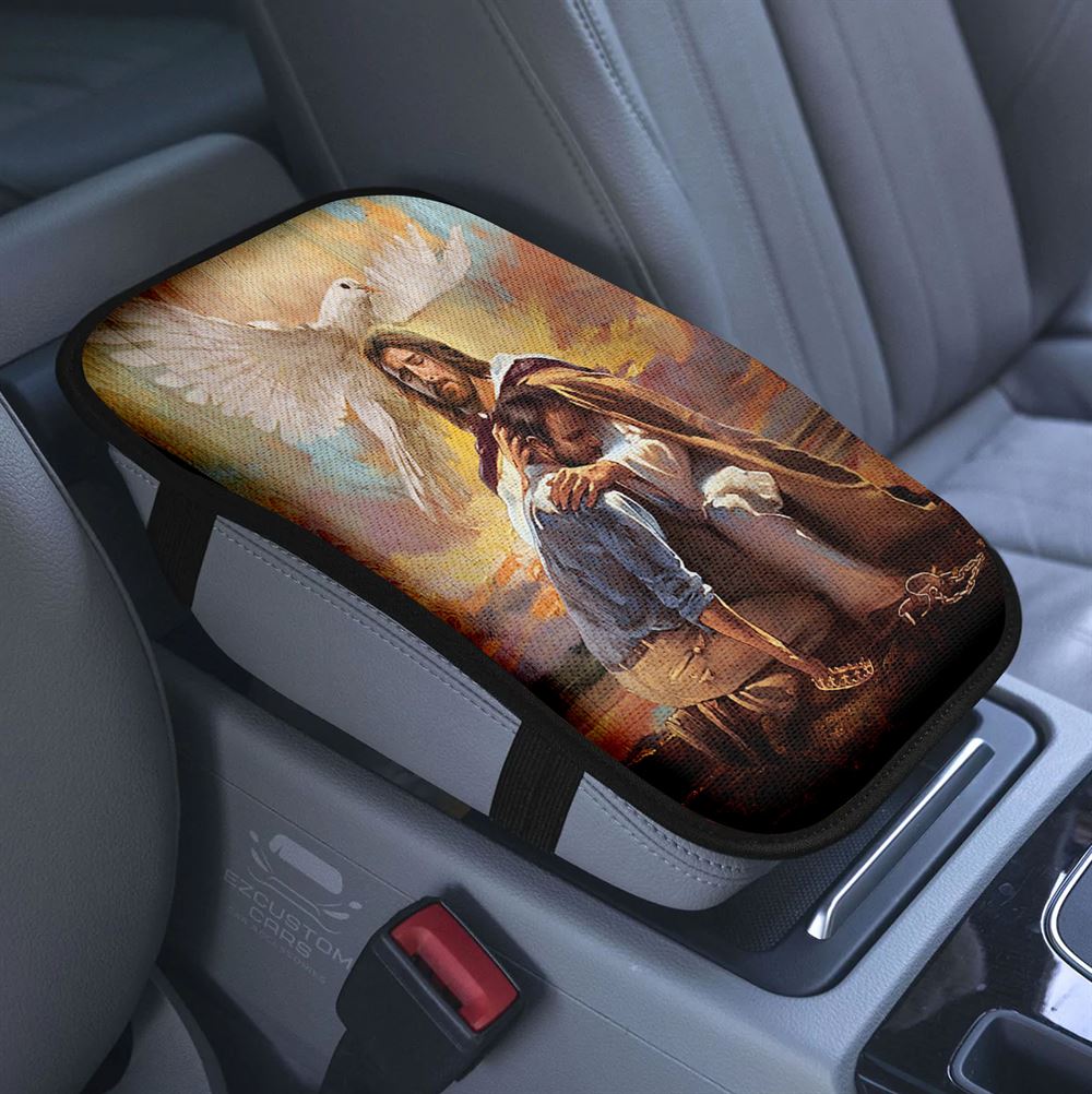 Dont Be Afraid Just Have Faith Matthew 5 36 Car Center Console Cover, Christian Armrest Pad Cover, Religious Car Accessory
