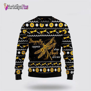 Dragonfly Sunflower Ugly Christmas Sweater Gift, Sweater Gifts For Pet Lover