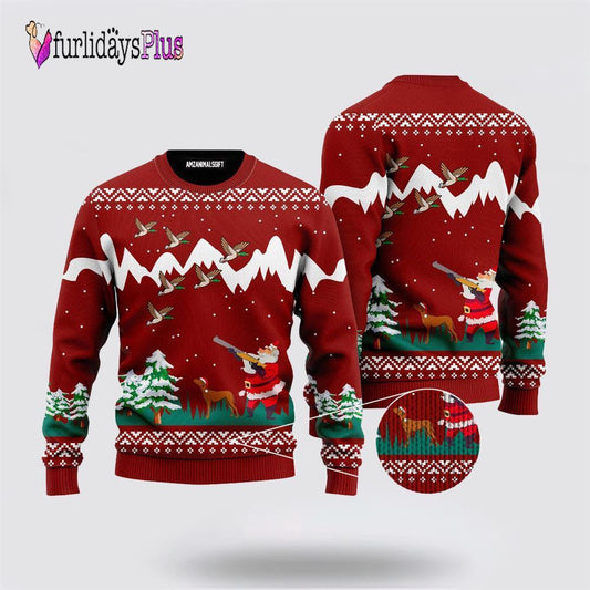 Duck Hunting Cute Santa Claus Duck Hunting Christmas Ugly Sweater For Men And Women, Christmas Gift, Christmas Winter Fashion