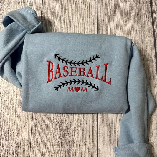 Embroidered Christmas Sweatshirt, Baseball Mom Embroidered Sweatshirt