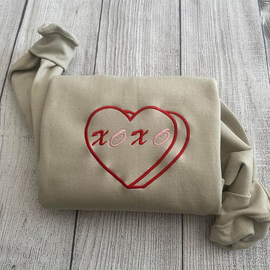 Embroidered Christmas Sweatshirt, Cute Teacher Valentine Sweatshirt