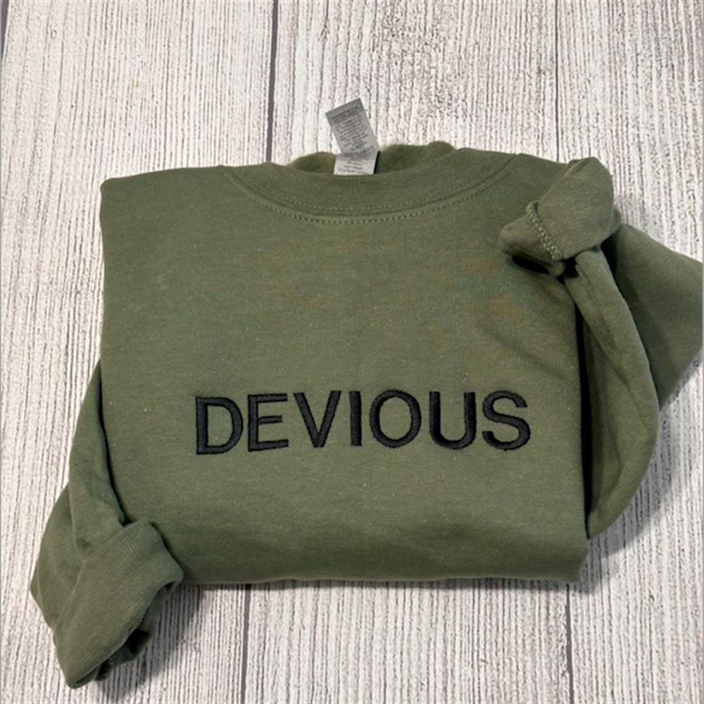 Embroidered Christmas Sweatshirt, Devious Funny Embroidered Sweatshirt