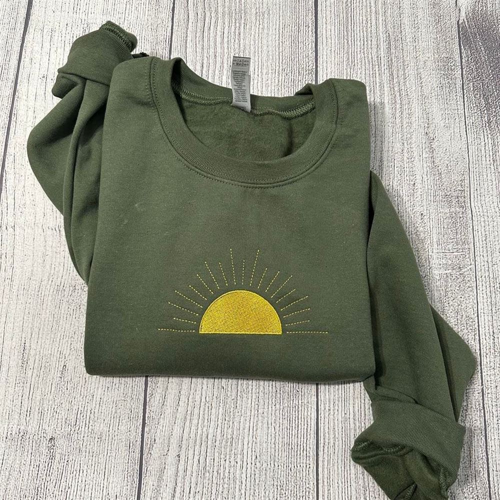 Embroidered Christmas Sweatshirt, Embroidered Sun Sweatshirt
