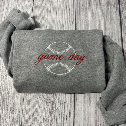 Embroidered Christmas Sweatshirt, Game Day Embroidered Sweatshirt
