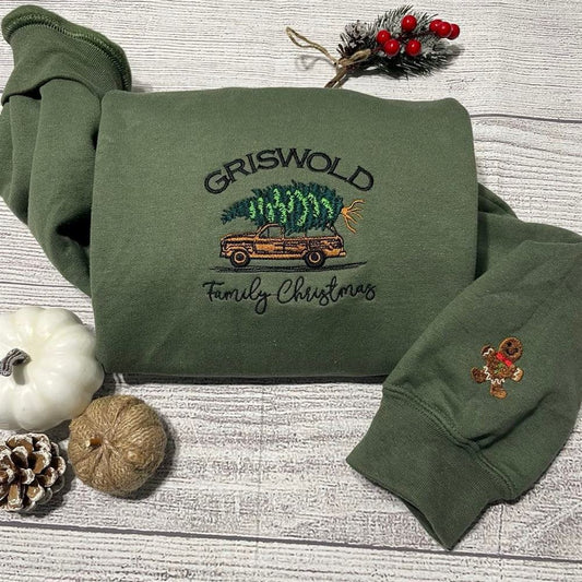 Embroidered Christmas Sweatshirt, Griswold Embroidered Sweatshirt