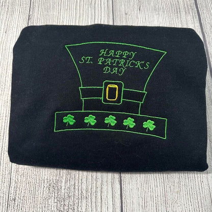 Embroidered Christmas Sweatshirt, Happy St. Patrick Day Embroidered Sweatshirt
