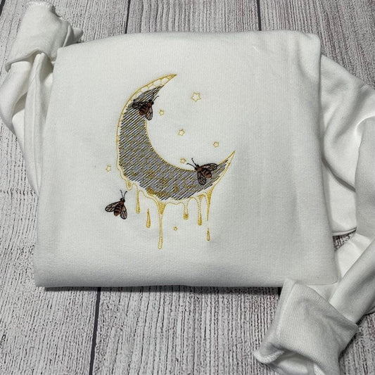 Embroidered Christmas Sweatshirt, Honey Bees Embroidered Crewneck