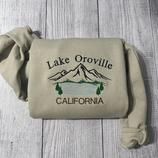 Embroidered Christmas Sweatshirt, Lake Oroville Embroidered Sweatshirt