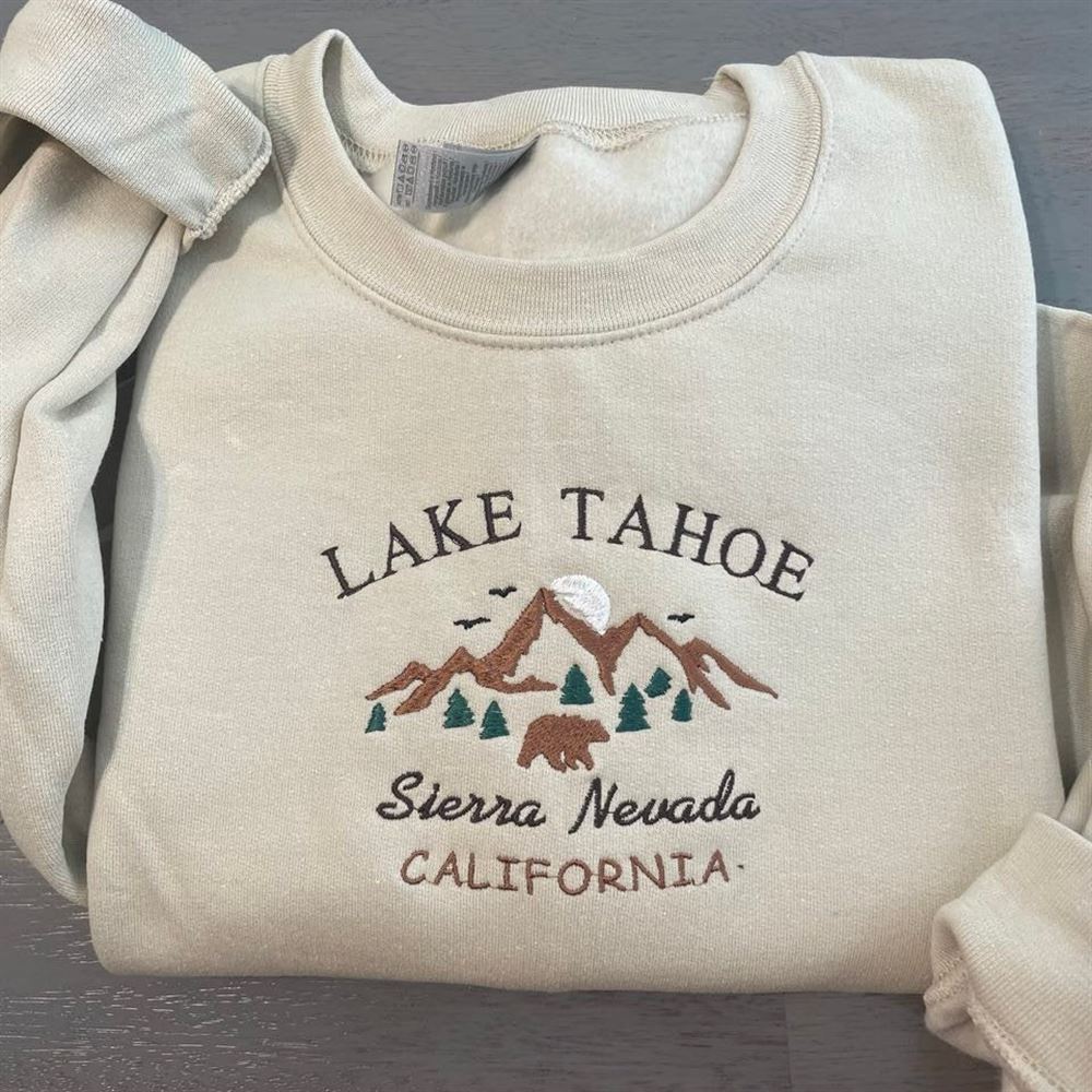 Embroidered Christmas Sweatshirt, Lake Tahoe Embroidered Sweatshirt