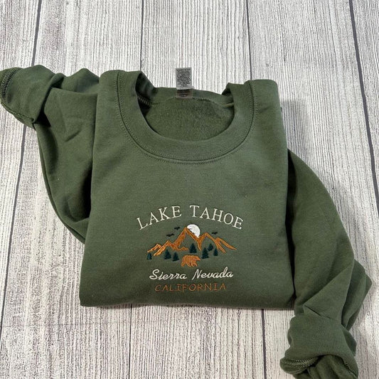 Embroidered Christmas Sweatshirt, Lake Tahoe Embroidered Sweatshirts