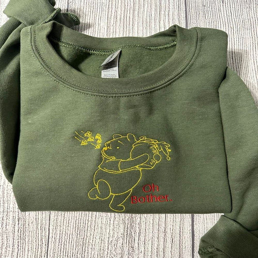 Embroidered Christmas Sweatshirt, Winnie The Pooh Embroidered Sweatshirt